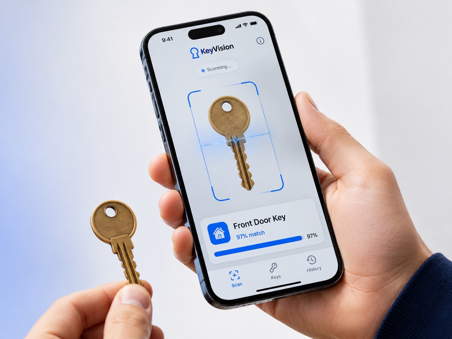 iPhone recognizing a key using the KeyVision app